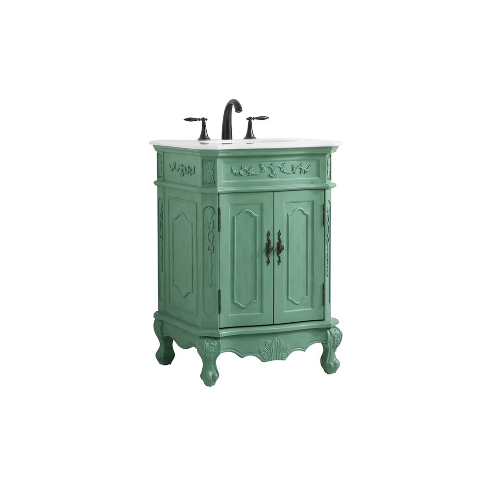 24 inch Single Bathroom vanity in vintage mint. Picture 7