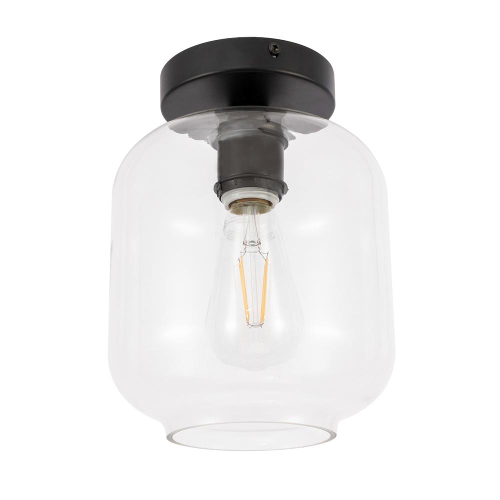 Collier 1 light Black and Clear glass Flush mount. Picture 6