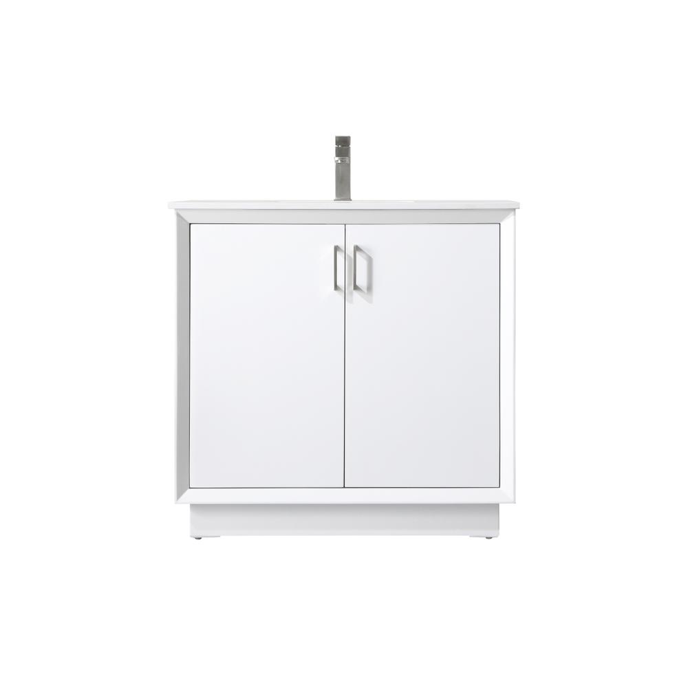 36 Inch SIngle Bathroom Vanity In White. Picture 1
