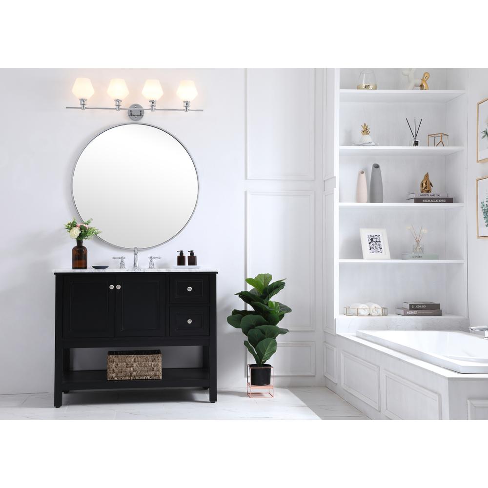 Gene 4 light Chrome and Frosted white glass Wall sconce. Picture 14