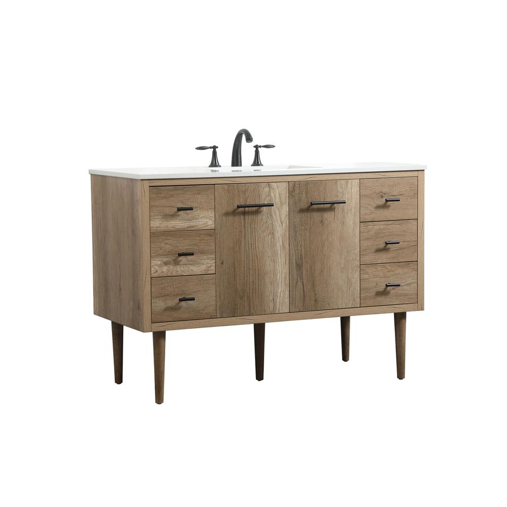 48 inch Single bathroom vanity in natural oak. Picture 10