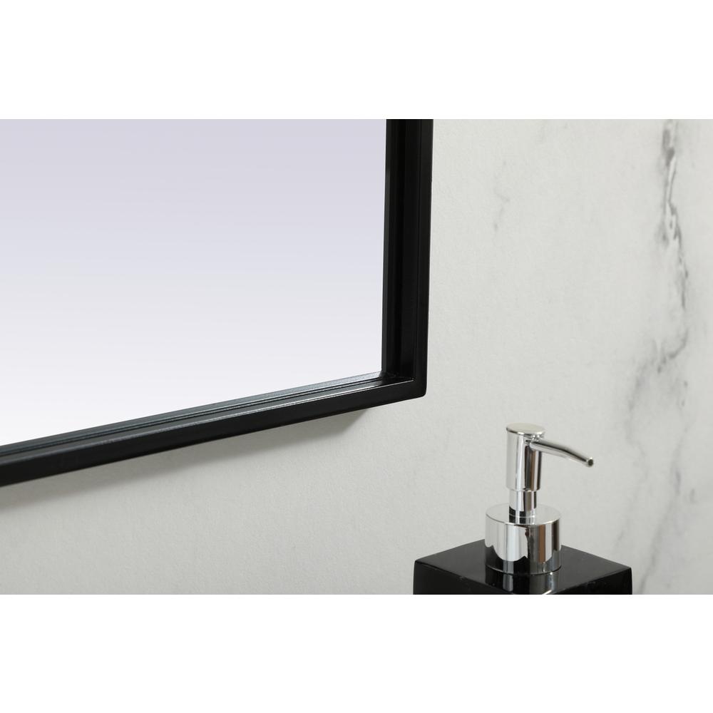 Metal Frame Arch Mirror 42x30 Inch in Black. Picture 6