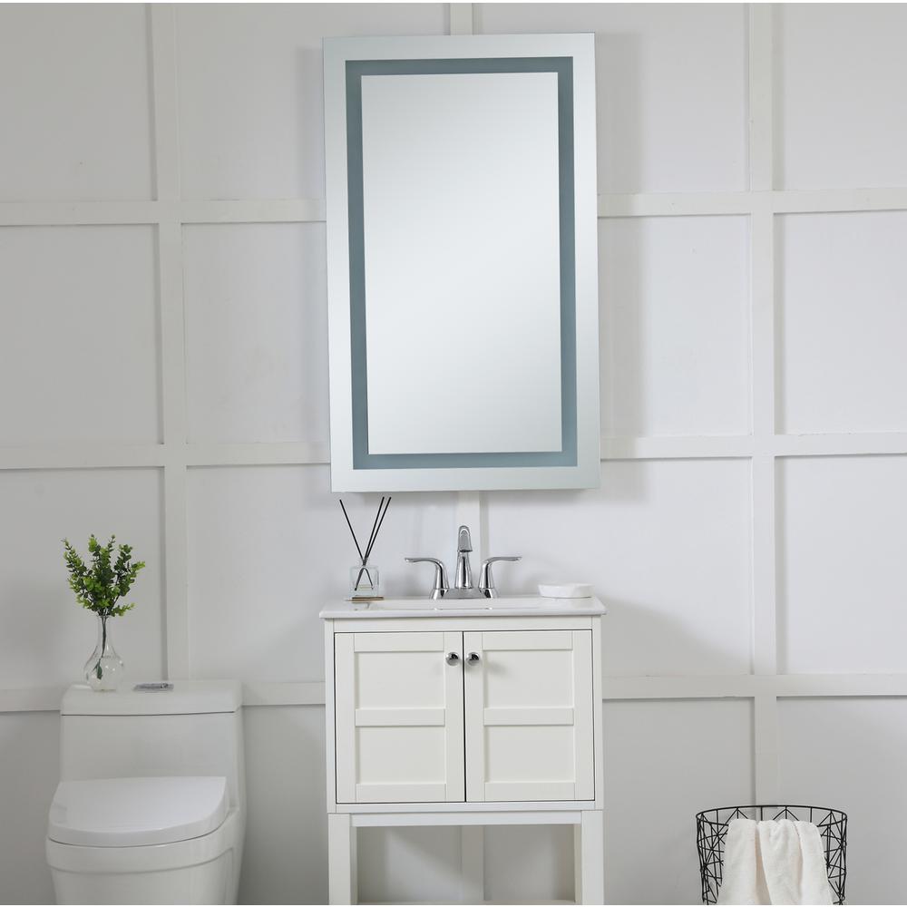 LED Hardwired Mirror Rectangle W24H40 Dimmable 5000K. Picture 2