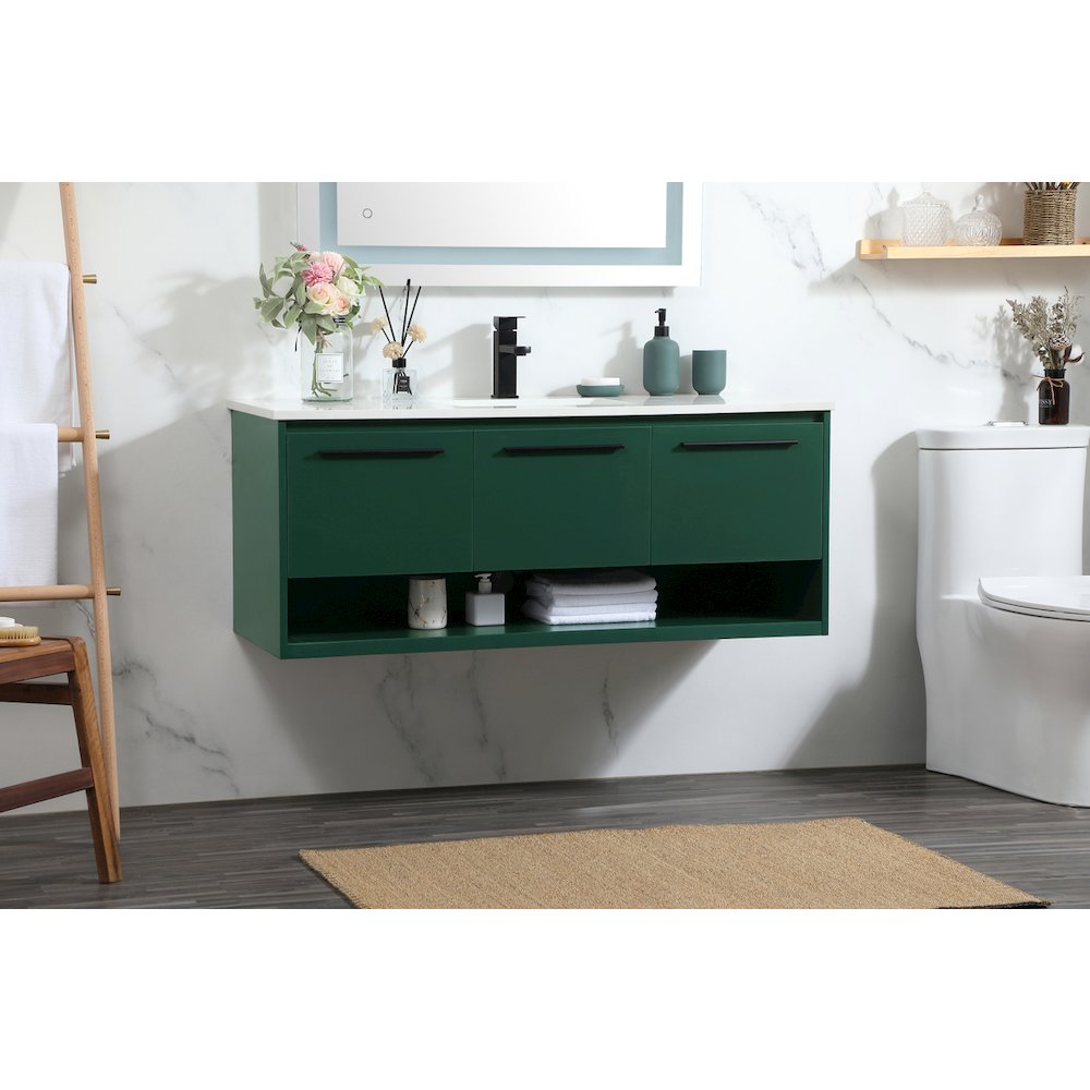 48 Inch Single Bathroom Vanity In Green. Picture 3