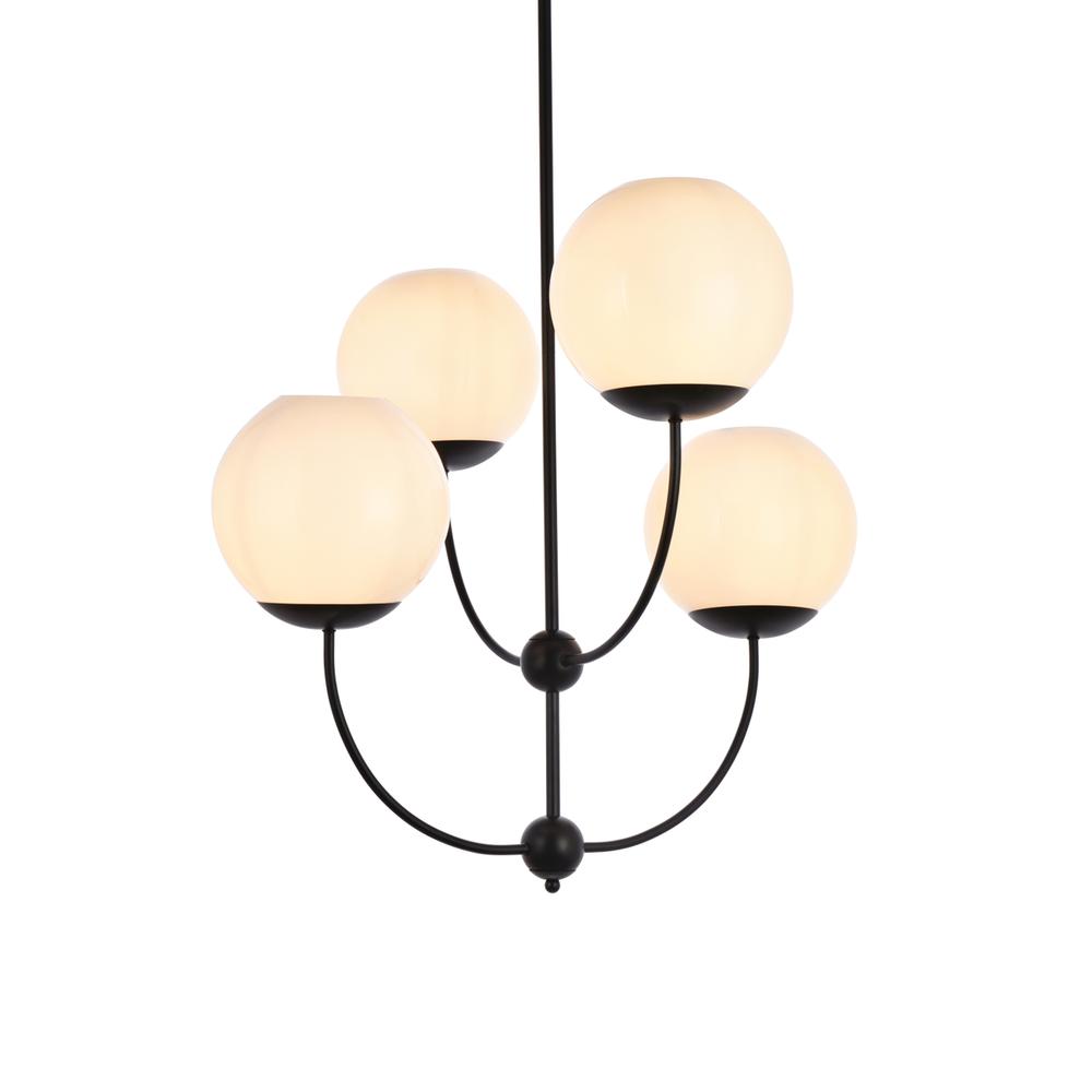 Lennon 31.5 inch pendant in black with white shade. Picture 2