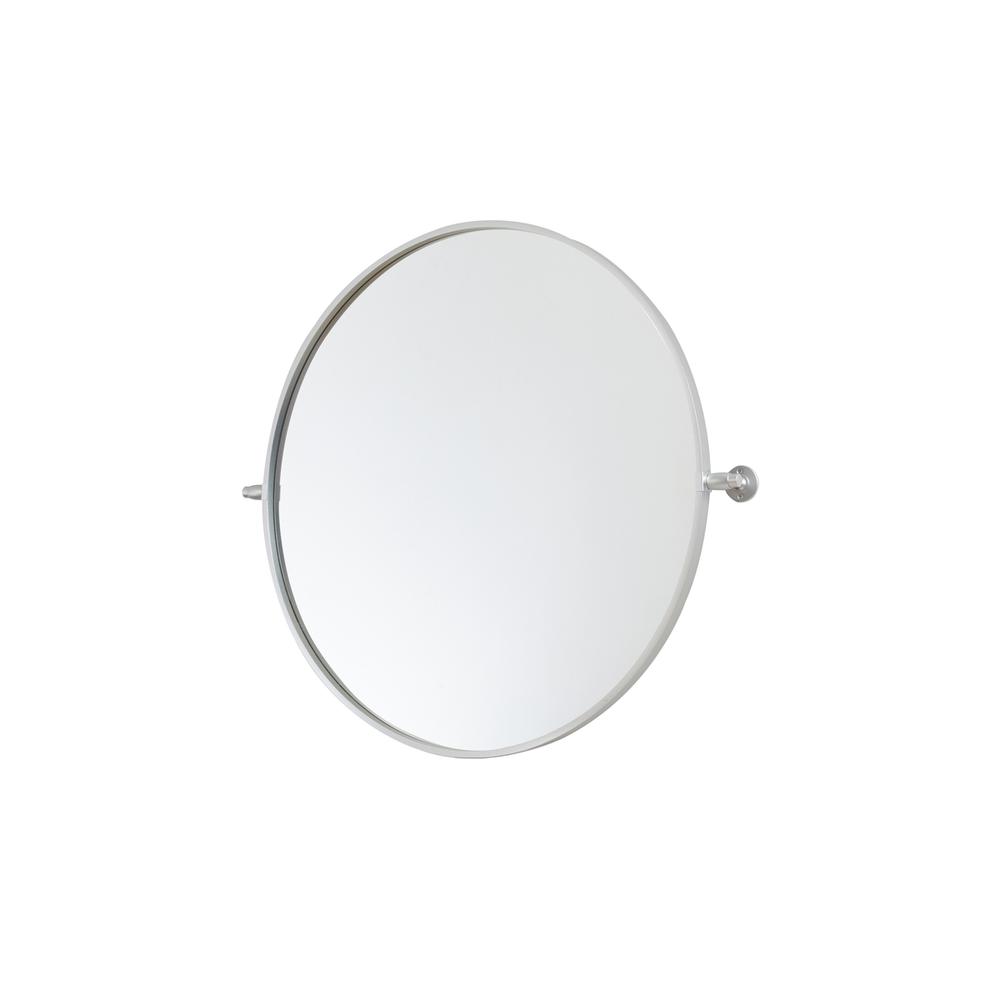 Round pivot mirror 30 inch in silver. Picture 4