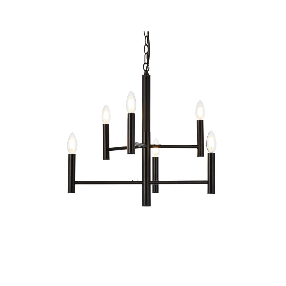 Carmella 6 lights pendant in black. Picture 2