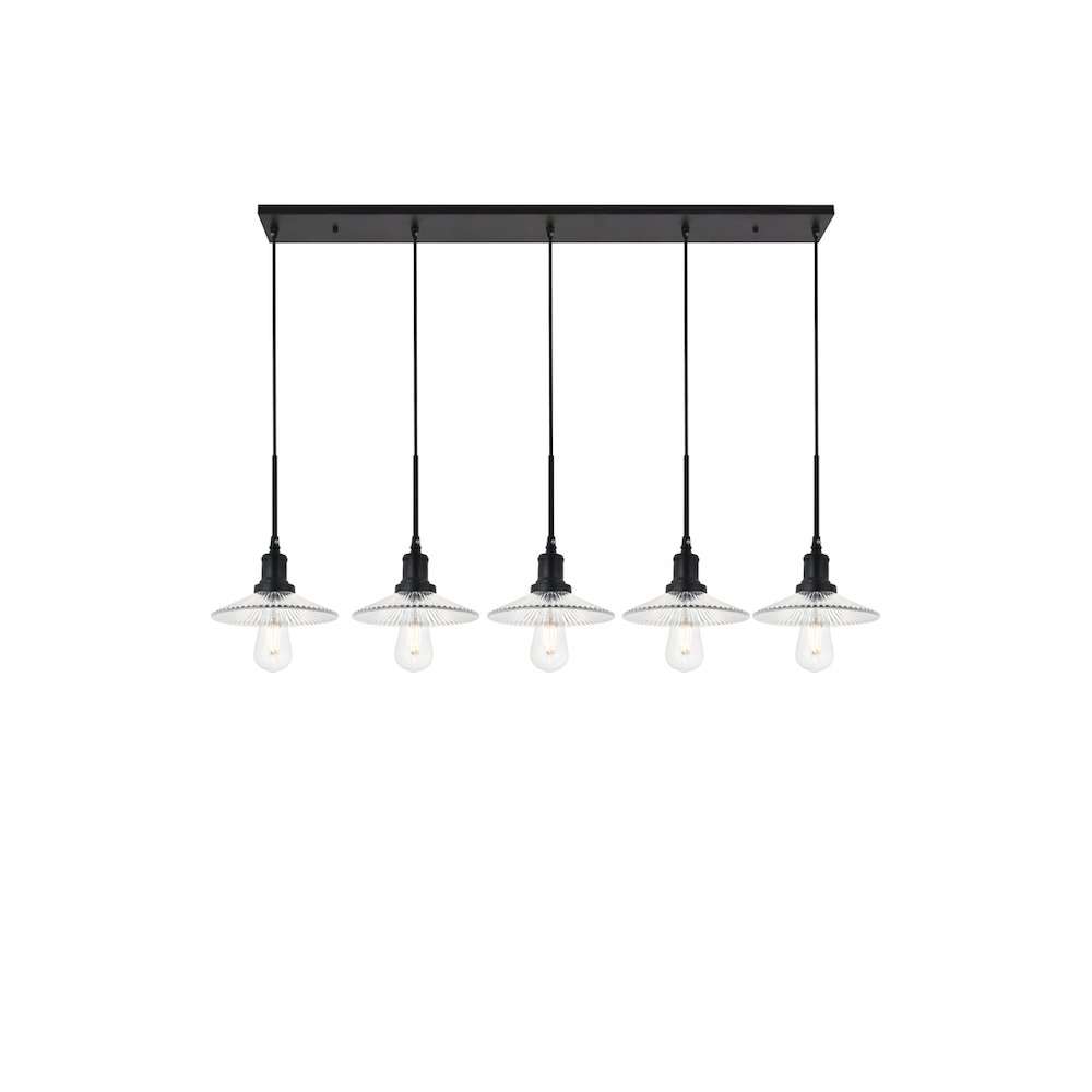 Waltz 5 Light Black Pendant. Picture 1