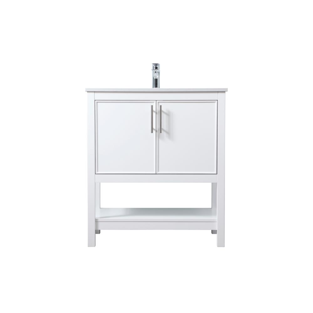 30 Inch SIngle Bathroom Vanity In White. Picture 1