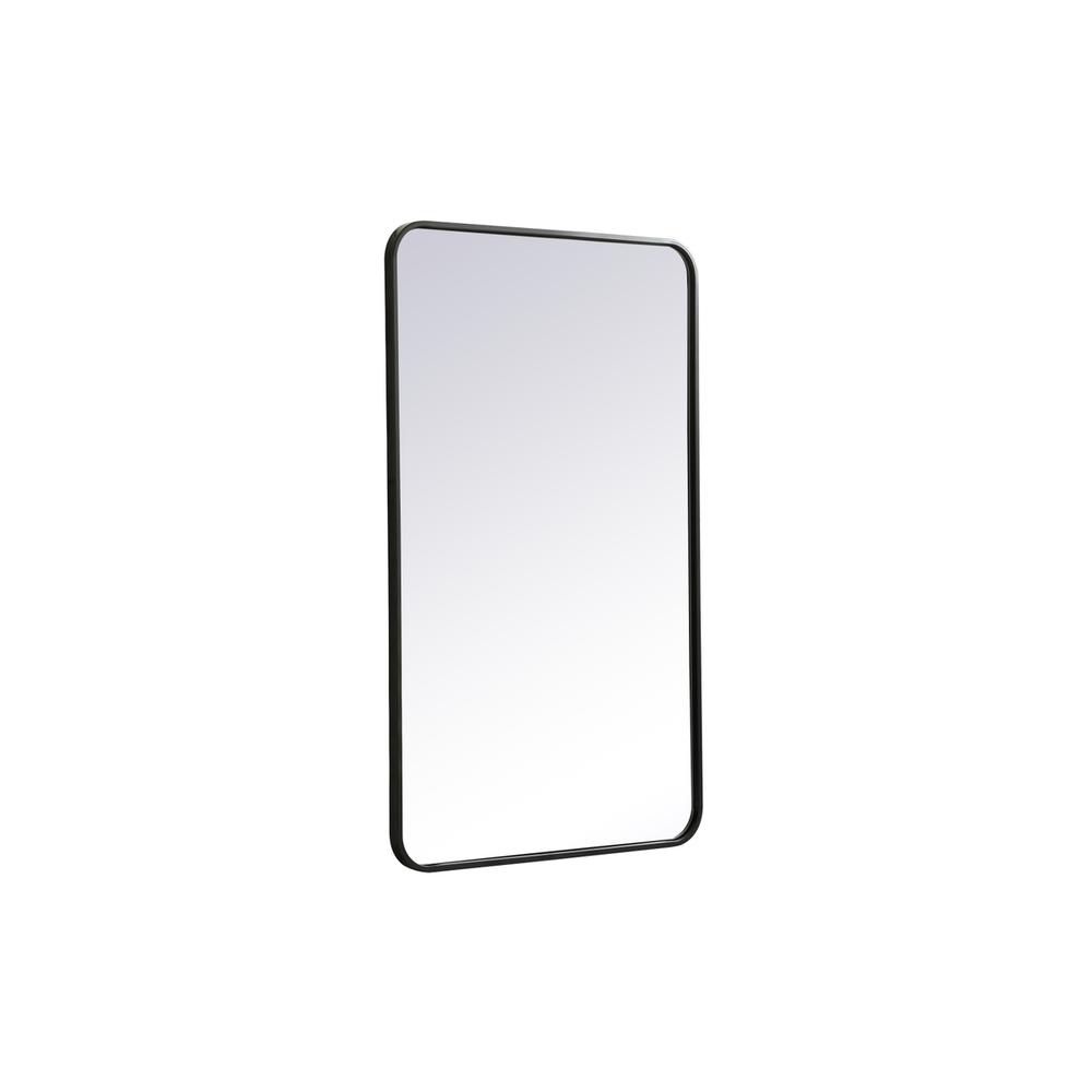 Soft corner metal rectangular mirror 24x40 inch in Black. Picture 7