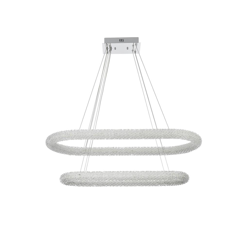 Bowen 42 inch Adjustable LED Chandelier in Chrome. Picture 8