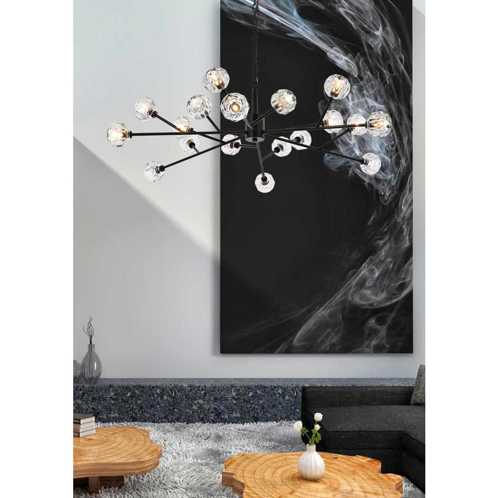 Graham 18 Light Pendant in Black. Picture 7