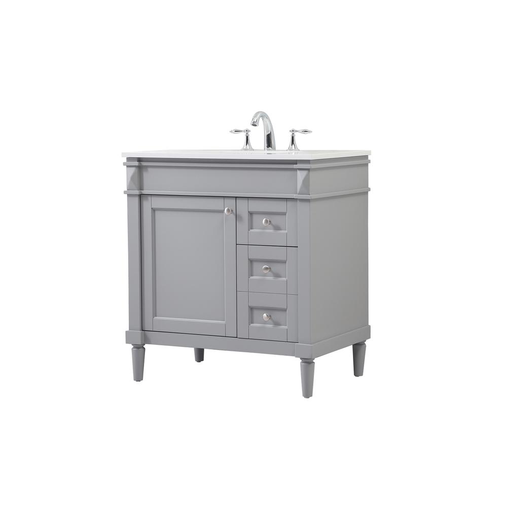 32 inch Single bathroom vanity in grey. Picture 7