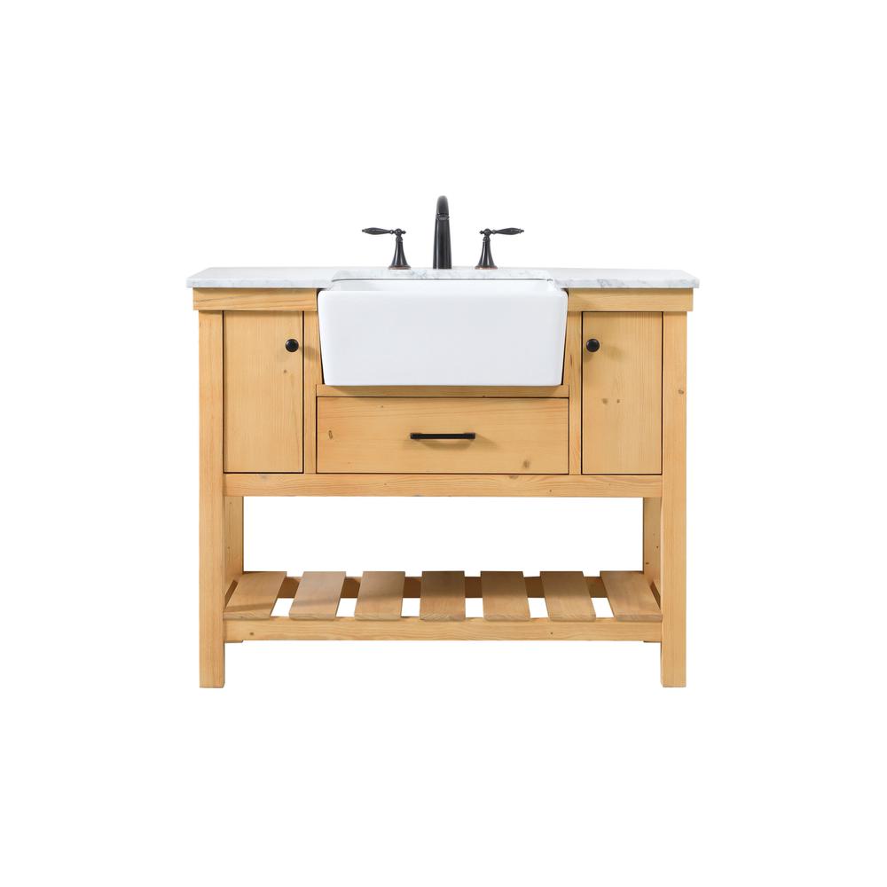 42 inch Single bathroom vanity in natural wood. Picture 1