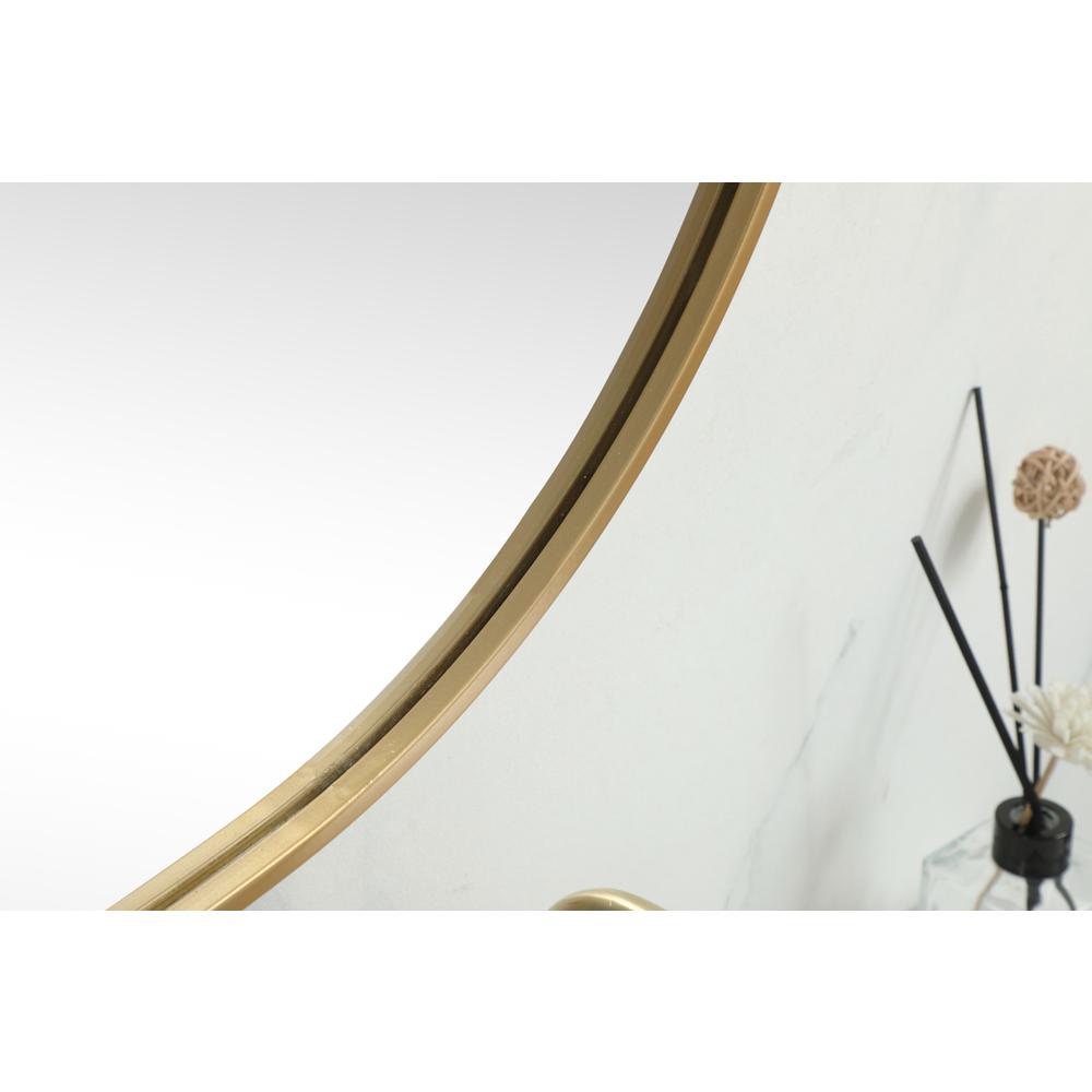 Metal Frame Oval Mirror 36x60 Inch in Brass. Picture 6