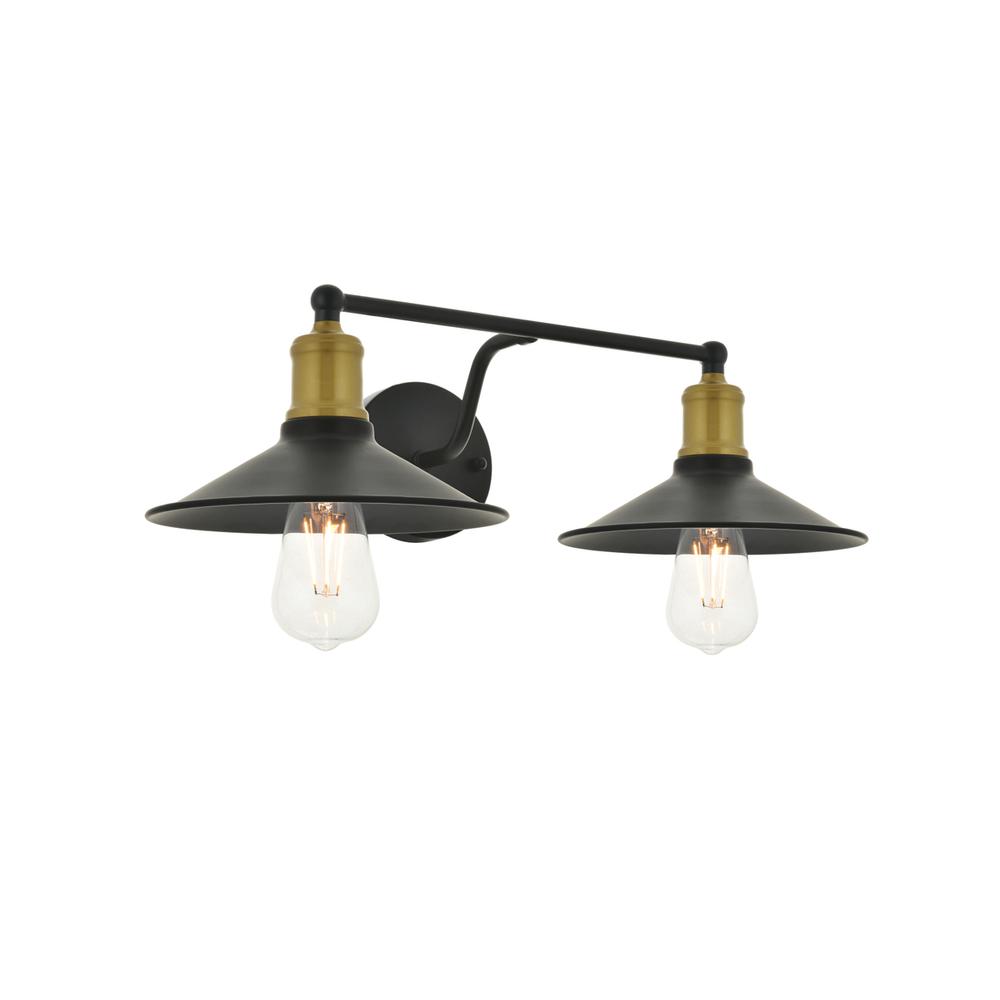 Etude  2 light brass and black Wall Sconce. Picture 6