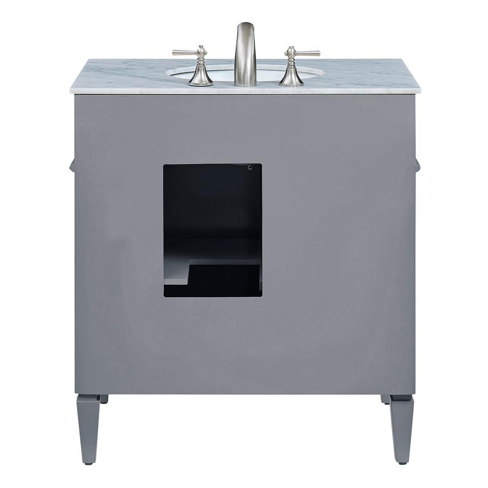 32 In. Single Bathroom Vanity Set In Grey. Picture 8