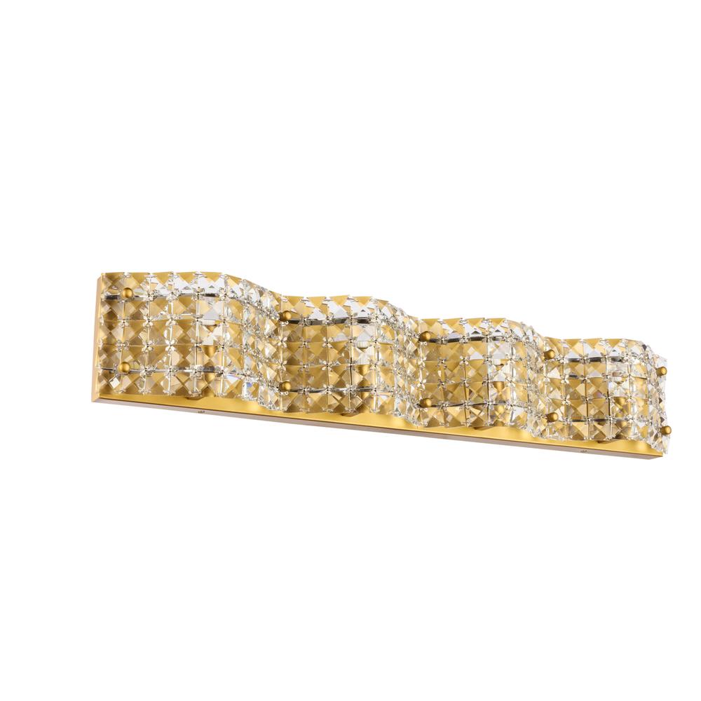 Ollie 4 light Brass and Clear Crystals wall sconce. Picture 4