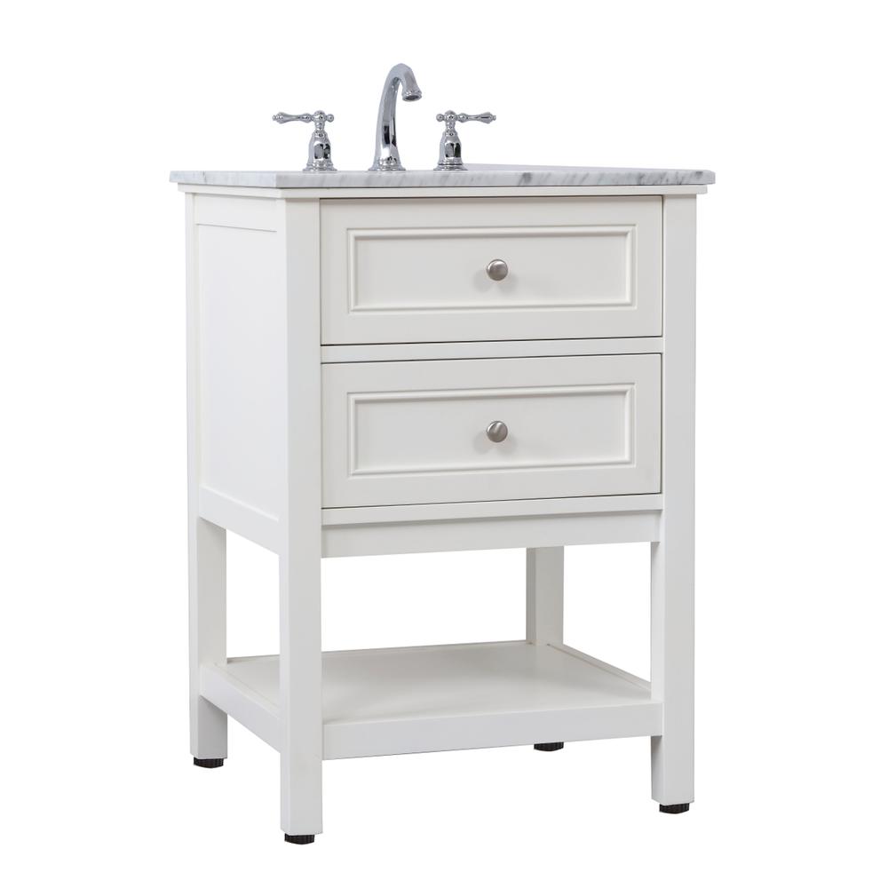 24 in. Single bathroom vanity set in White. Picture 11