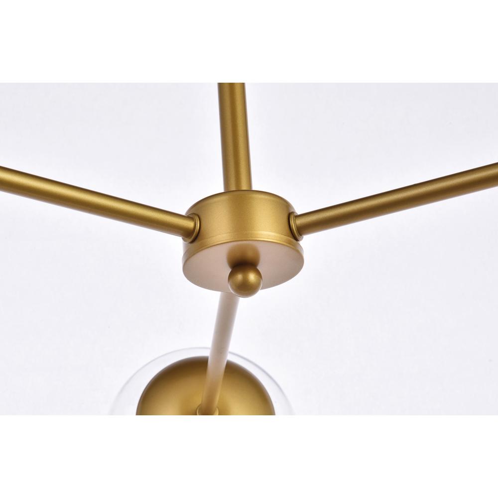 Briggs 32 inch pendant in brass with clear shade. Picture 3