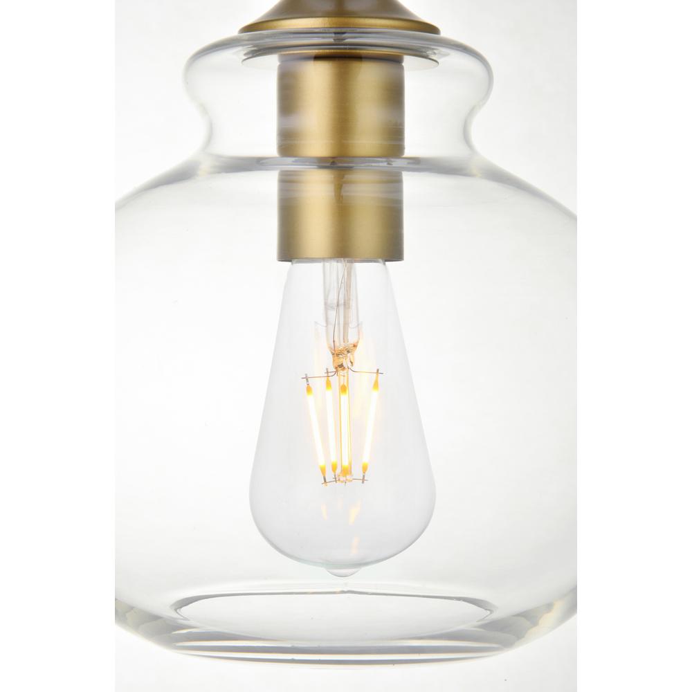Destry 1 Light Brass Pendant With Clear Glass. Picture 5