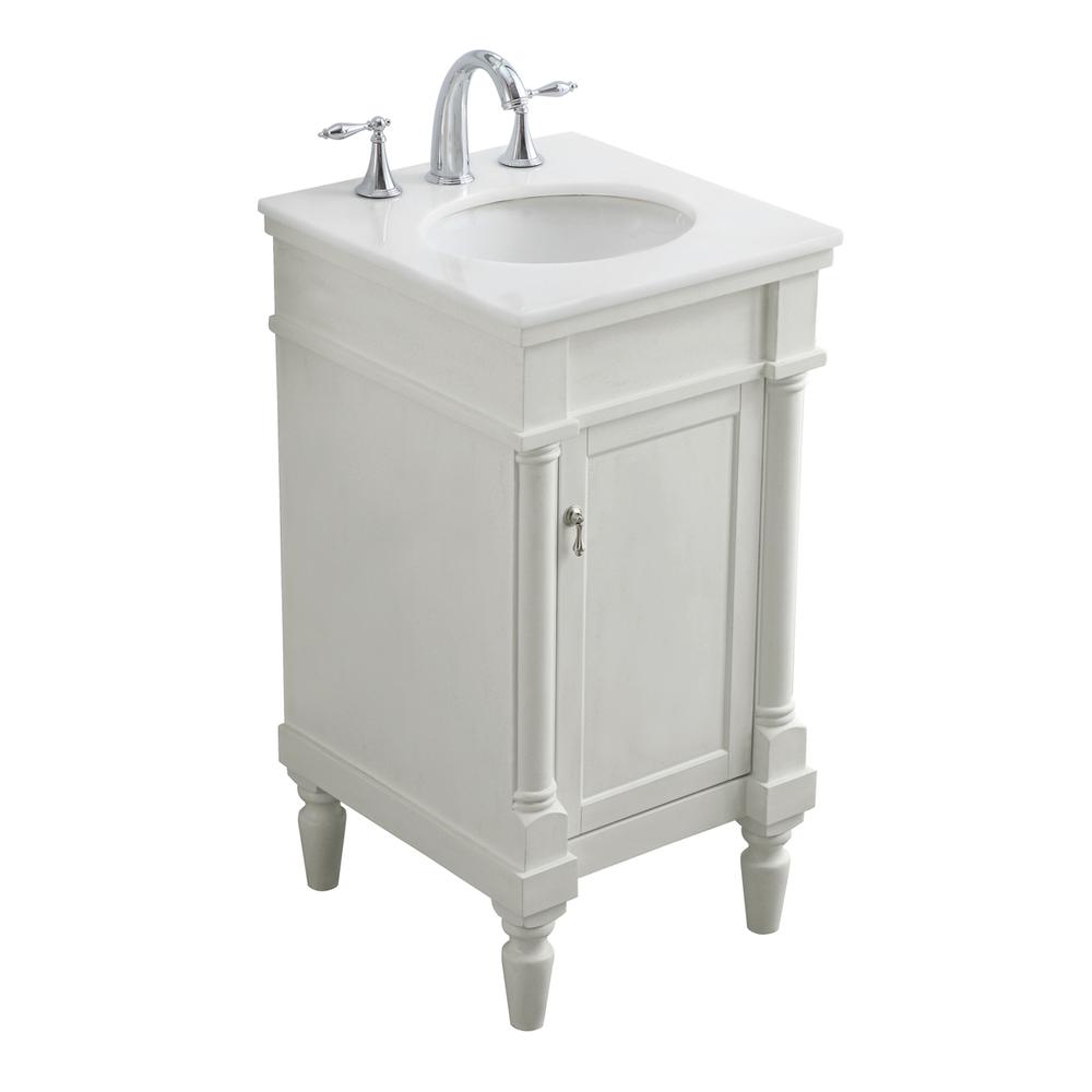18 inch Single Bathroom vanity in antique white. Picture 13