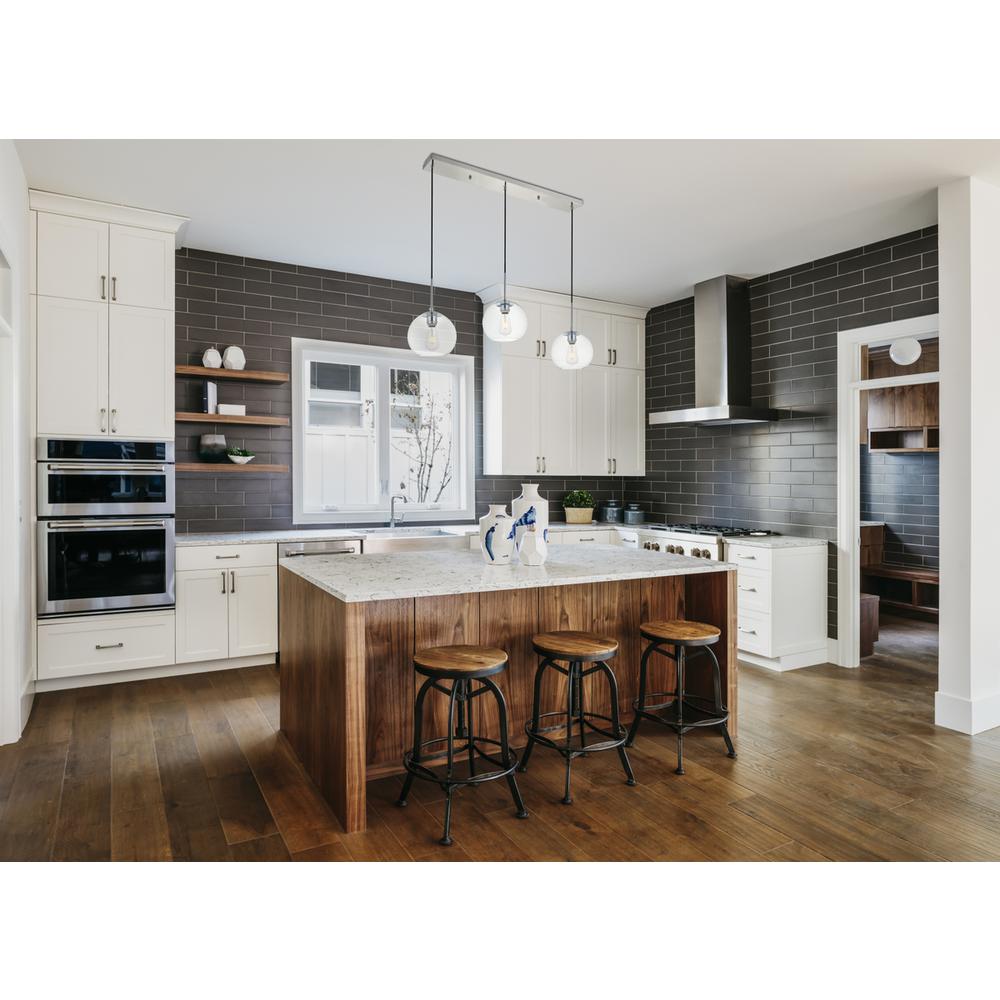 Baxter 3 Lights Chrome Pendant With Clear Glass. Picture 6