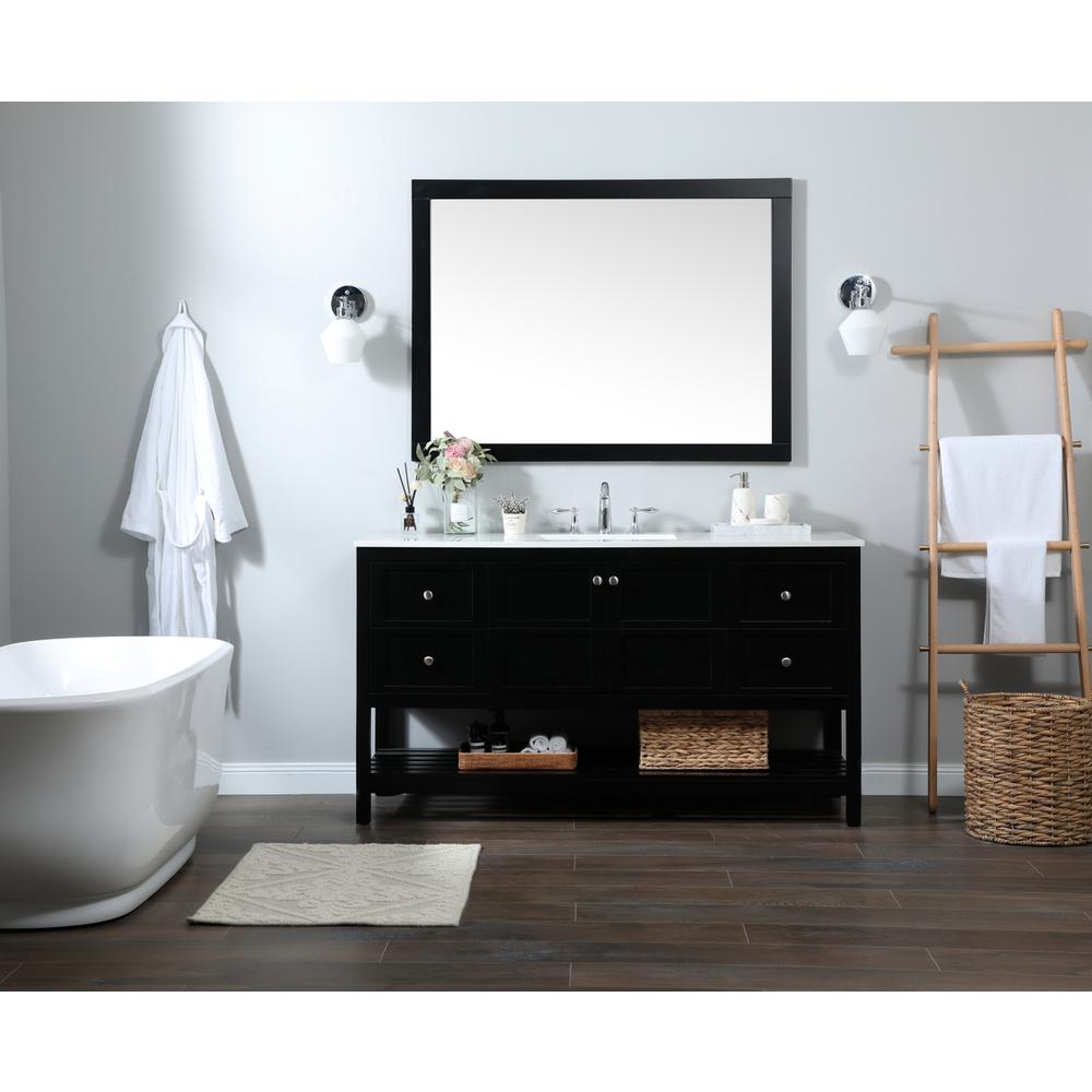 60 inch Single bathroom vanity in black. Picture 4
