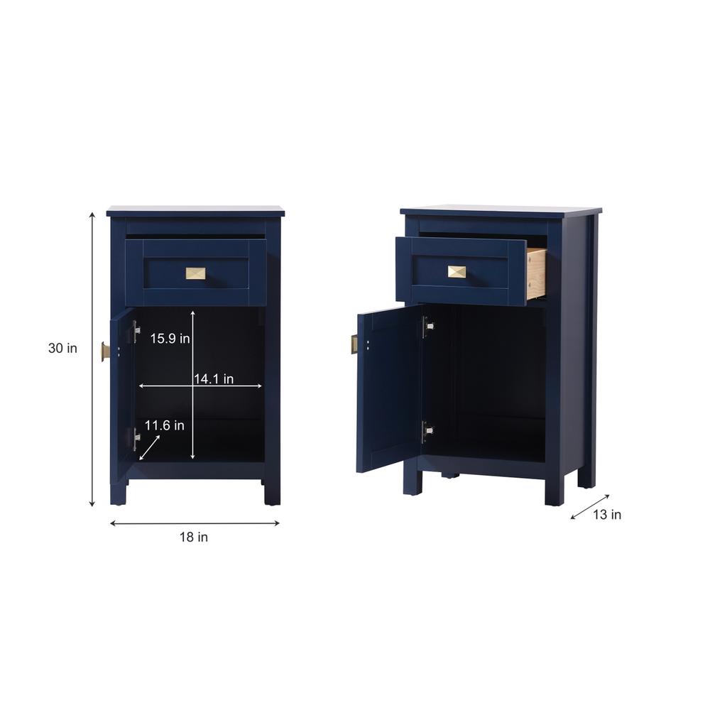18 Inch Wide Bathroom Storage Freedstanding Cabinet In Blue. Picture 8