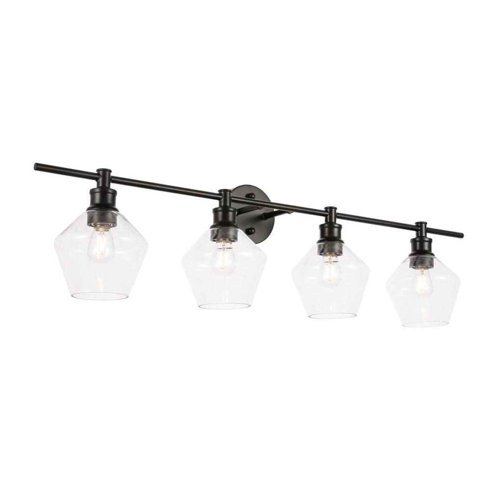 Gene 4 light Black and Clear glass Wall sconce. Picture 13