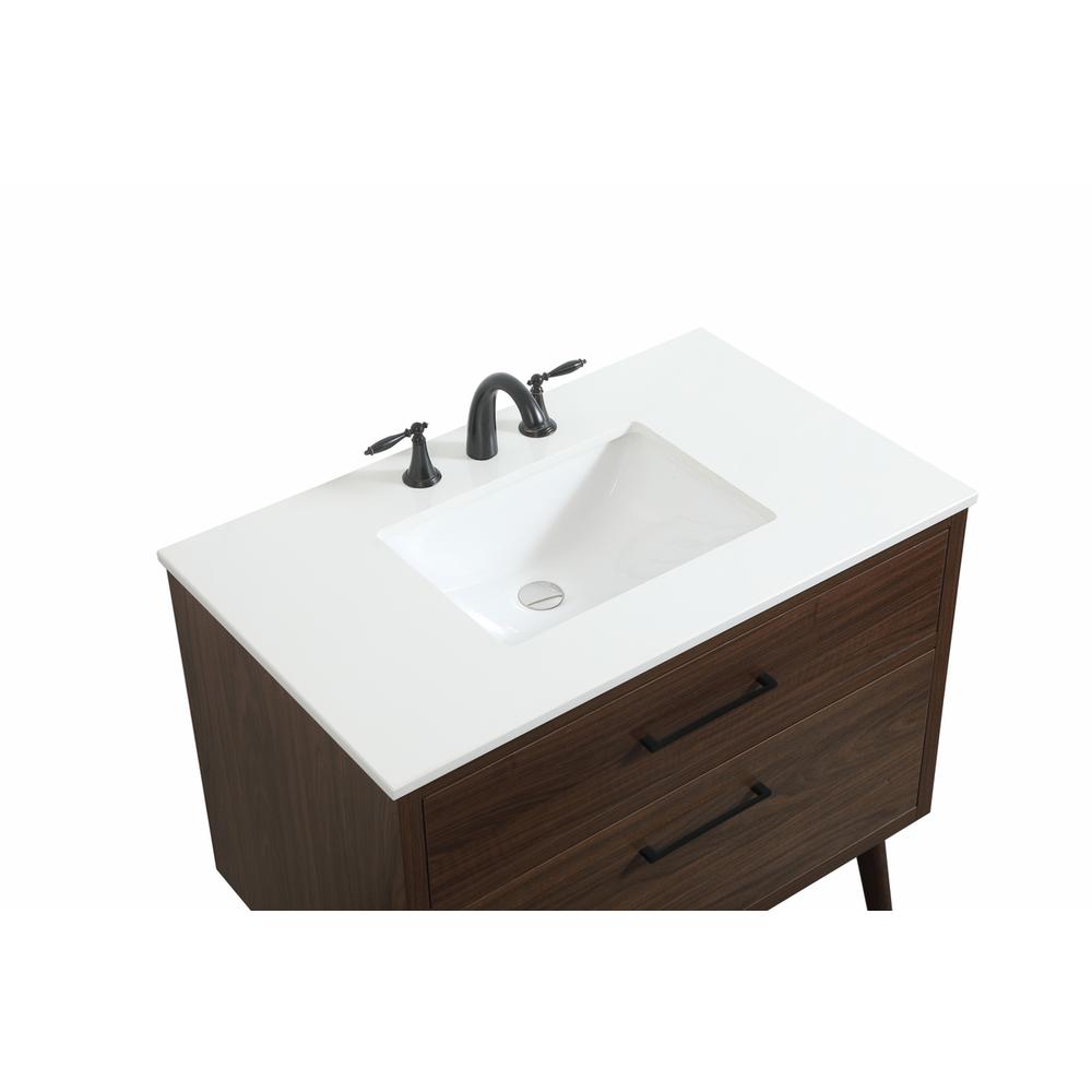 36 inch Single bathroom vanity in walnut. Picture 10
