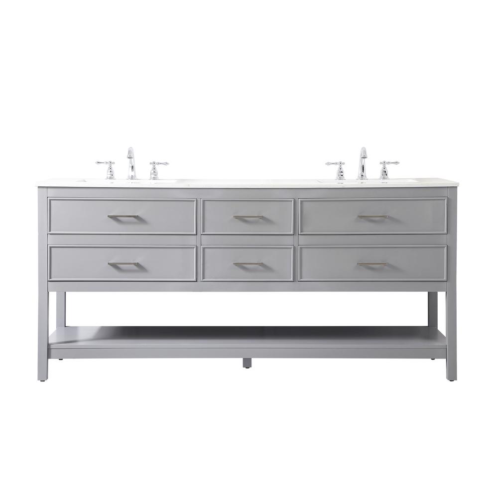72 inch double bathroom vanity in gray. Picture 1