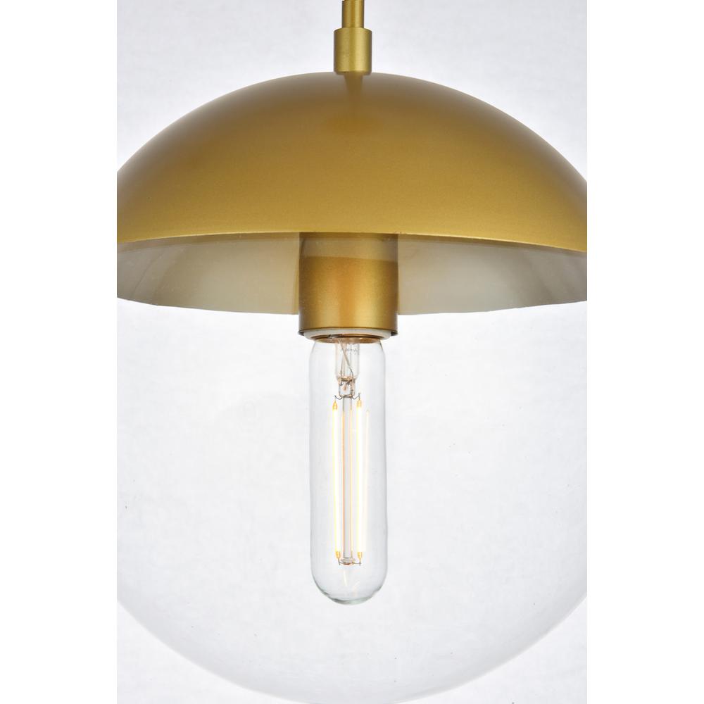 Eclipse 1 Light Brass Pendant With Clear Glass. Picture 5