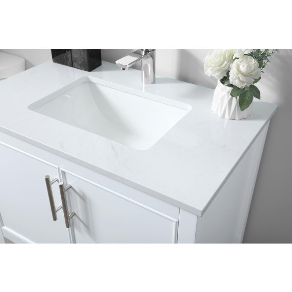 30 Inch SIngle Bathroom Vanity In White. Picture 5