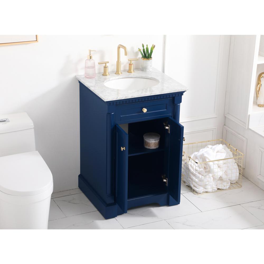 24 inch Single bathroom vanity in  Blue. Picture 3