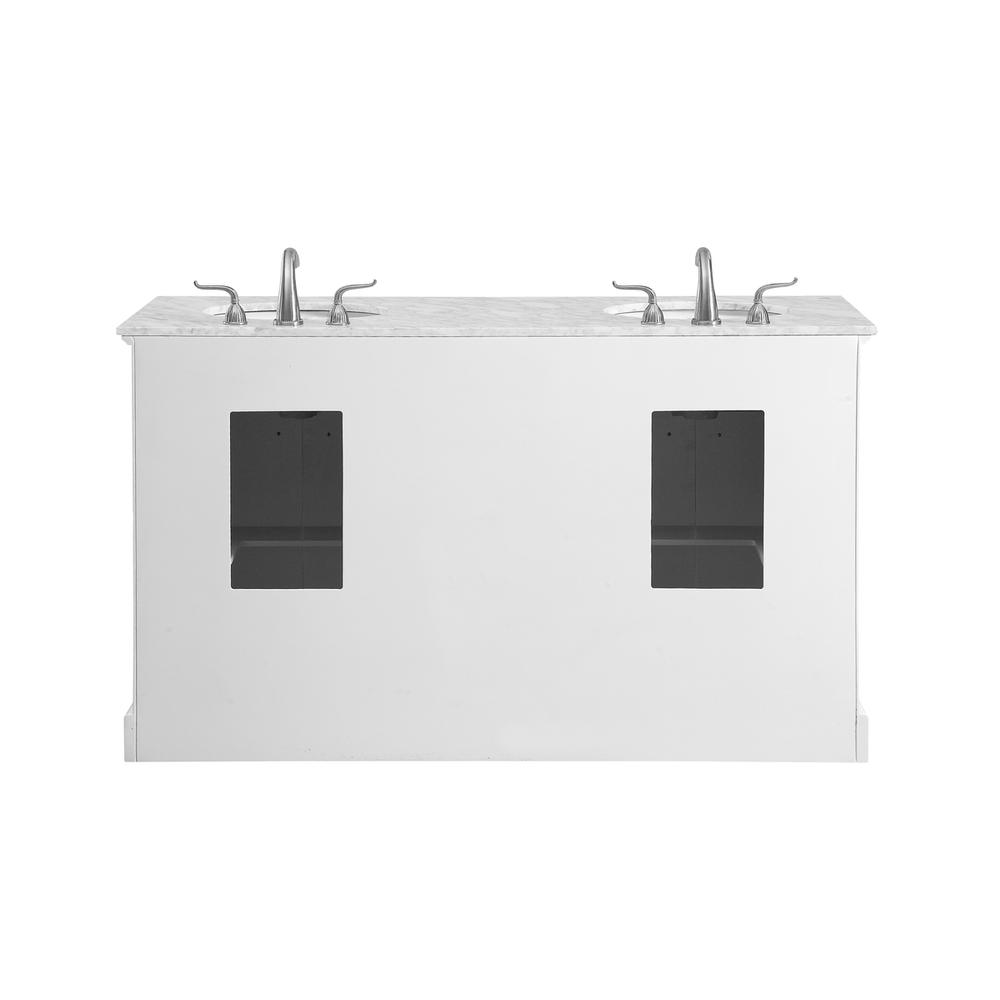 60 In. Double Bathroom Vanity Set In White. Picture 8