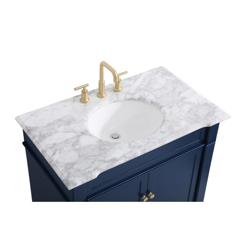 36 inch Single Bathroom Vanity set in Blue. Picture 10