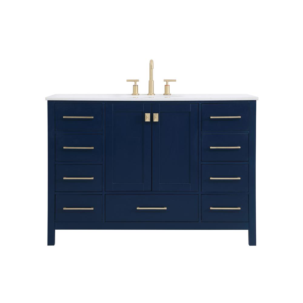 48 inch Single Bathroom Vanity in Blue. Picture 1