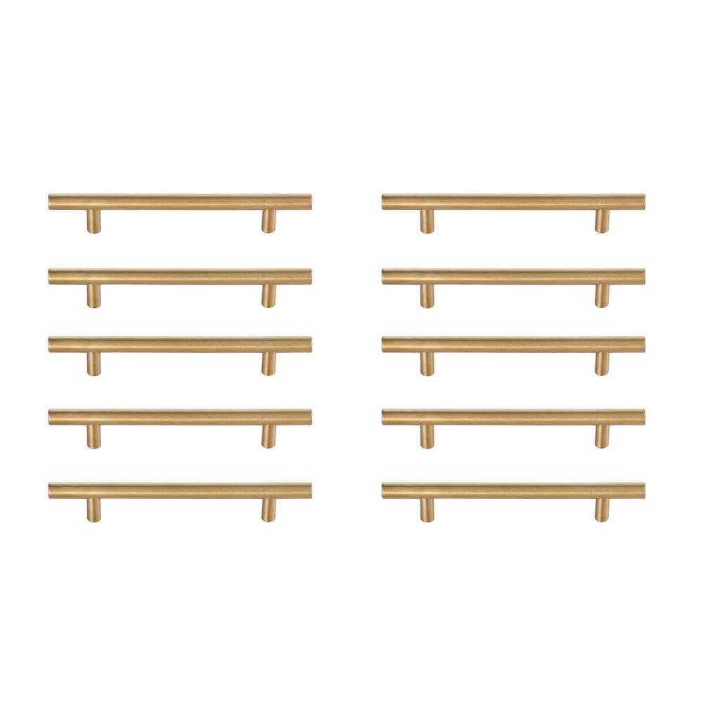 Quinn 5" Center to Center Brass Bar Pull Multipack (set of 10). Picture 1