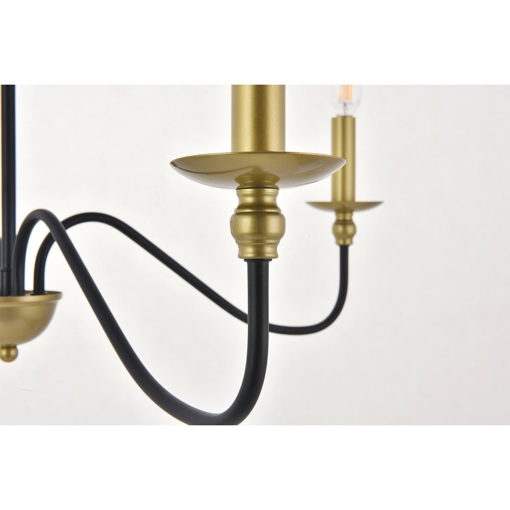 Rohan 4 Light Matte Black And Brass Pendant. Picture 10