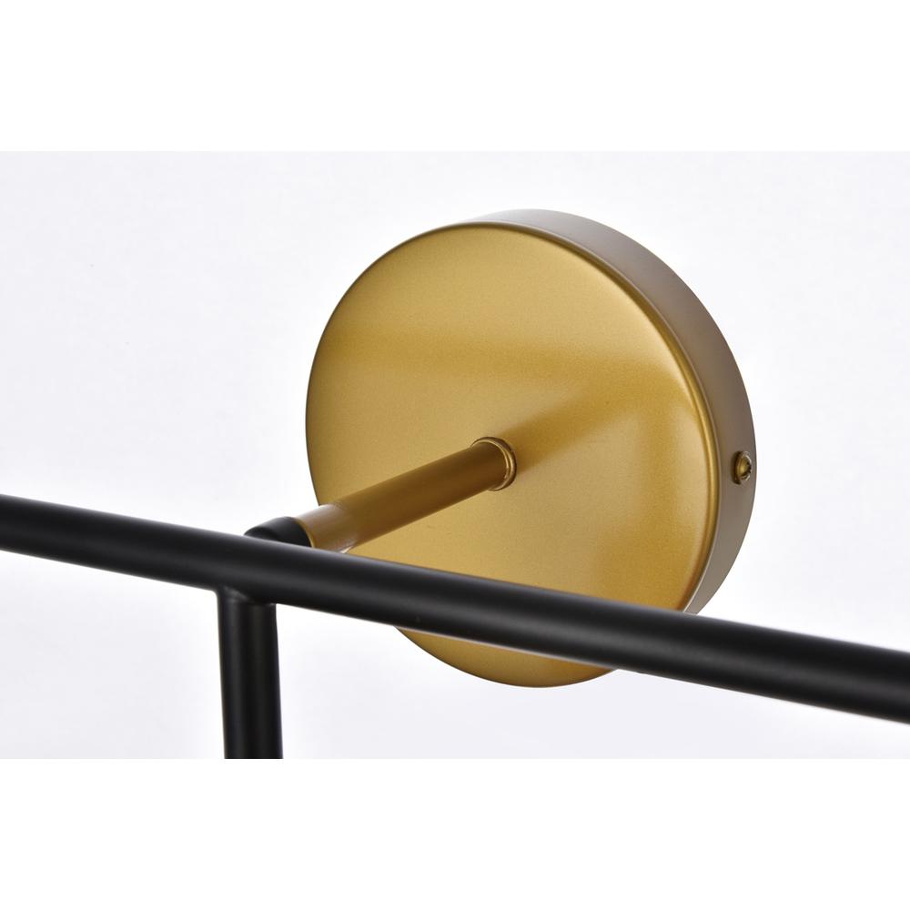 Hanson 3 lights bath sconce in black with brass with clear shade. Picture 4