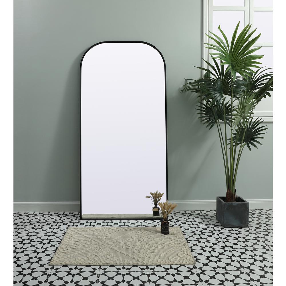 Metal Frame Arch Full Length Mirror 32x66 Inch in Black. Picture 8