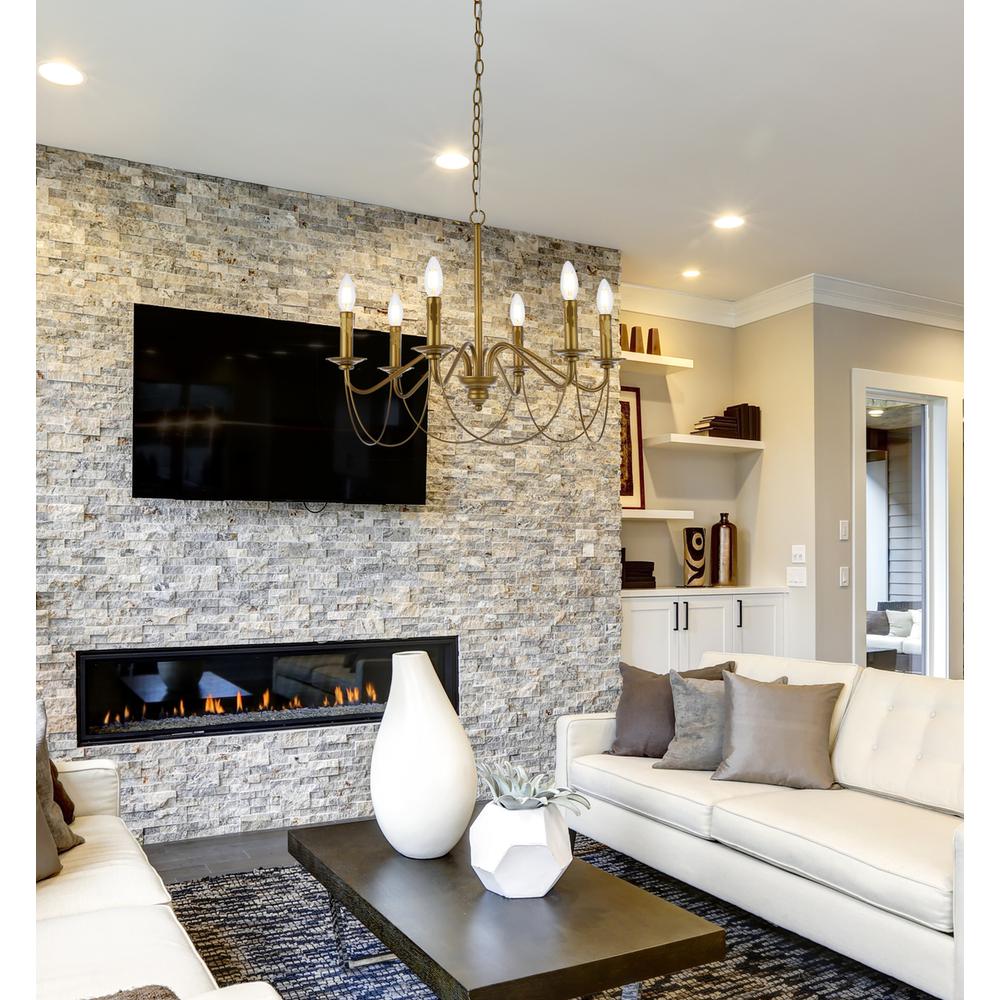 Westley 6 lights pendant in brass. Picture 7