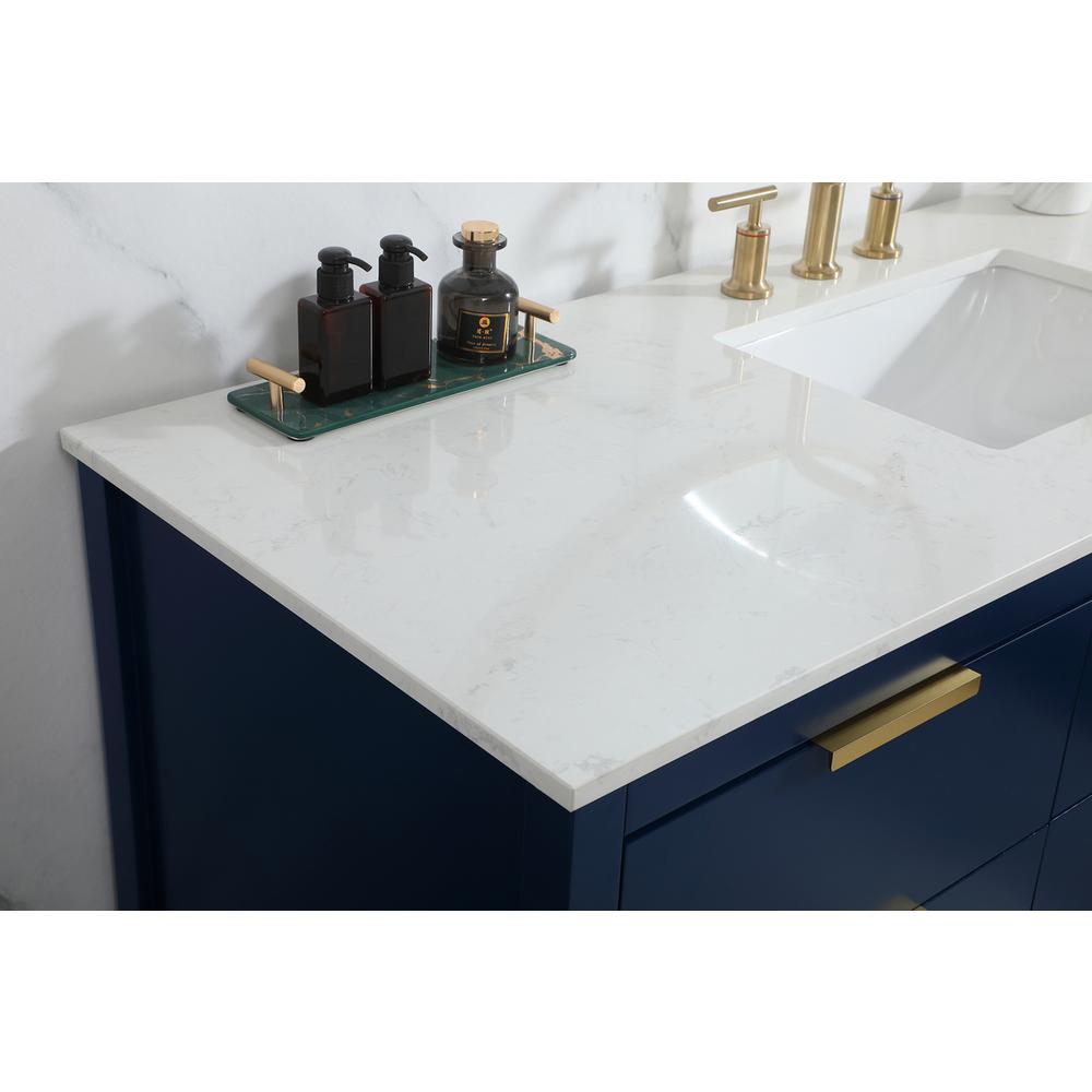 60 inch Single bathroom vanity in blue. Picture 5