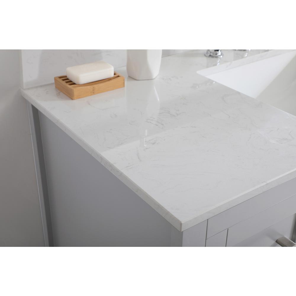 48 inch Single Bathroom Vanity in Grey with Backsplash. Picture 4