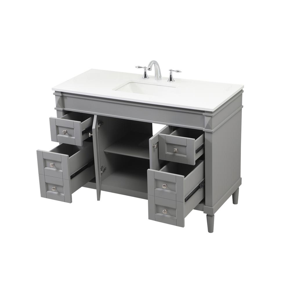 48 inch Single bathroom vanity in grey. Picture 9