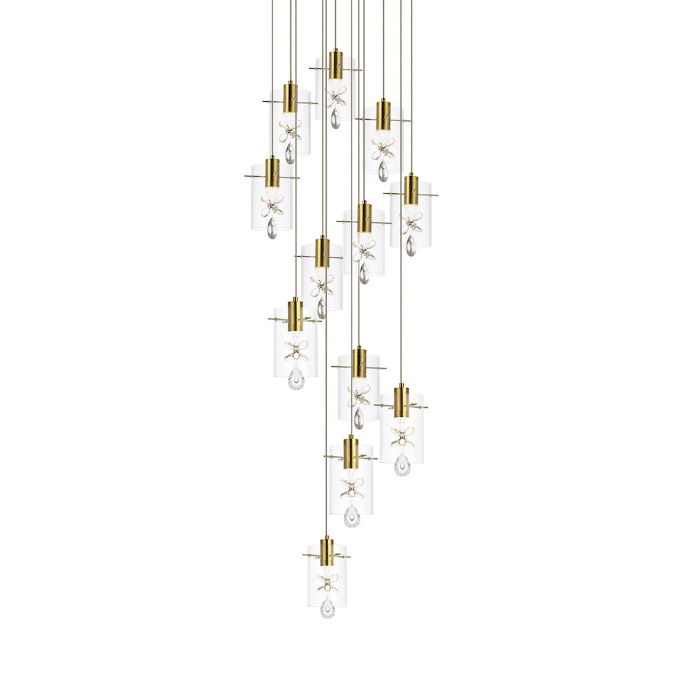 Hana 12 Lights Gold Pendant. Picture 3