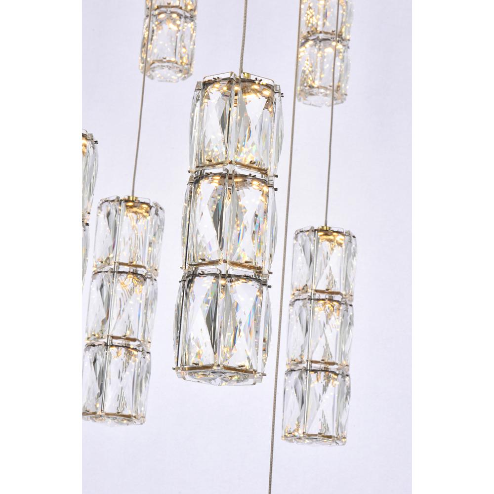 Polaris 38 inch LED chandelier in gold. Picture 3