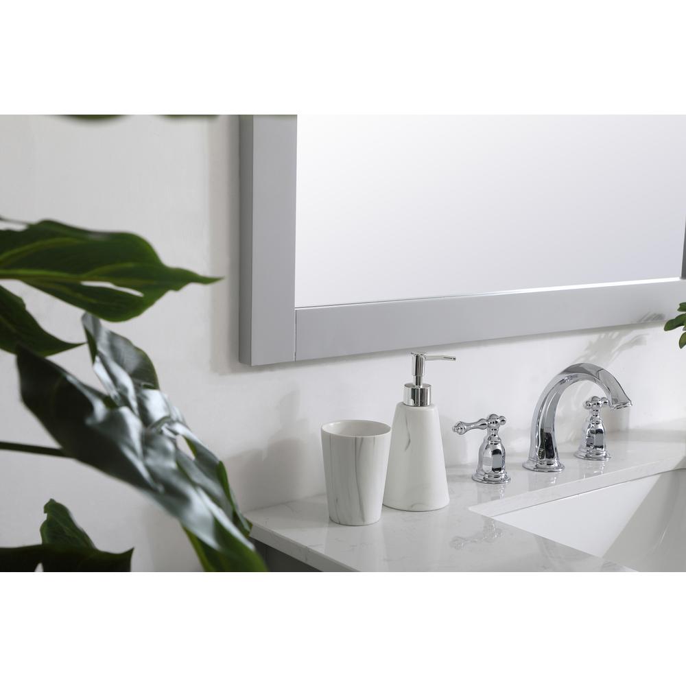 Aqua square vanity mirror 36 inch in Grey. Picture 3