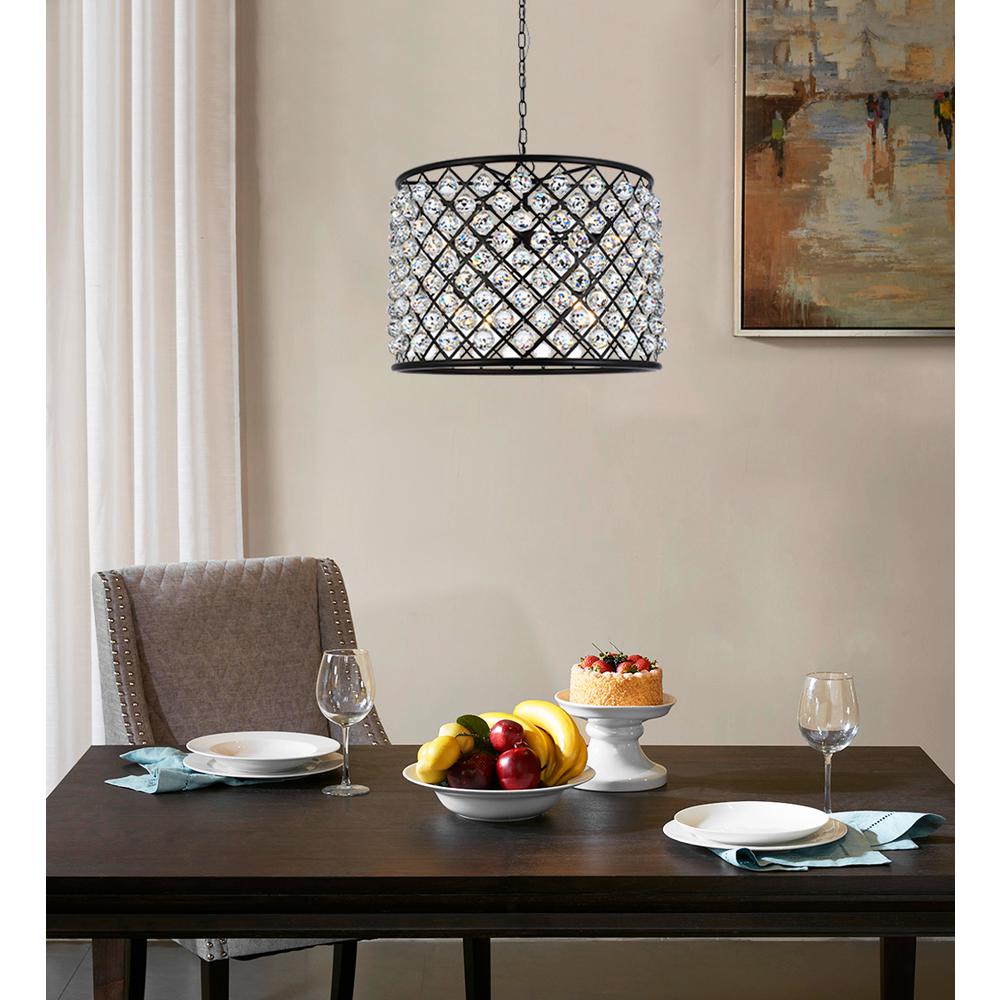 Madison 8 light Matte Black Chandelier Clear Royal Cut Crystal. Picture 8